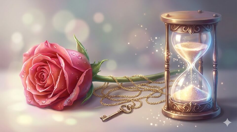 元彼とのキスで感じるリアルな感覚と戸惑いを象徴する、水滴のついた薔薇の蕾