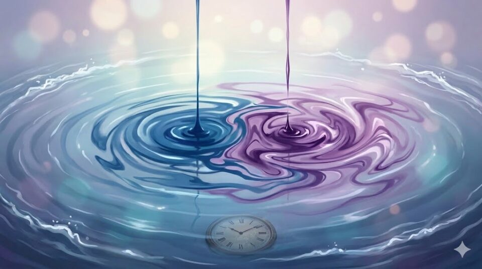 胸がざわつく、モヤモヤする心理状態を象徴する、幻想的なイラスト。