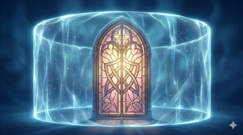 夢占い 復縁を断る夢 結界に守られた光の壁とステンドグラスの扉