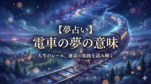 夢占い 電車の夢の意味を象徴する、星空を駆ける幻想的な銀河鉄道のアイキャッチ画像