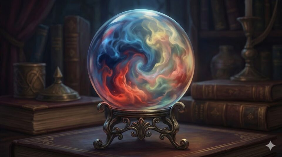 昔好きだった人の夢 相手の状況 感情別を象徴する、様々な色の感情が渦巻く水晶玉