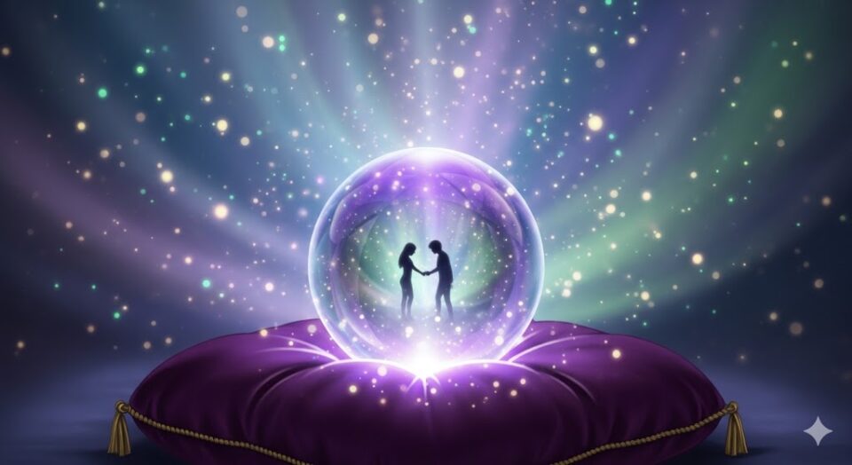 夢占い 不倫を示す水晶玉のイラスト