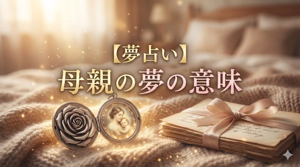 【夢占い】母親の夢の意味のアイキャッチ画像。バラのロケットペンダントから母子の肖像画