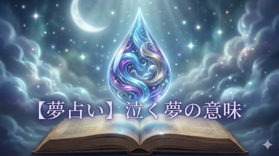 夢占い 泣く夢の意味 涙の結晶と魔法の本のアイキャッチ画像