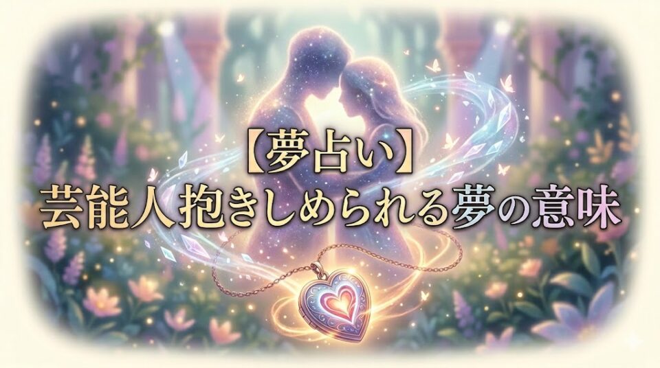 【夢占い】芸能人に抱きしめられる夢の意味。幻想的な光の中で抱き合う一対のシルエット。