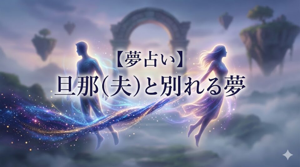 夢占い 旦那(夫)と別れる夢 幻想的な霧の中で、離れていく2人のシルエット
