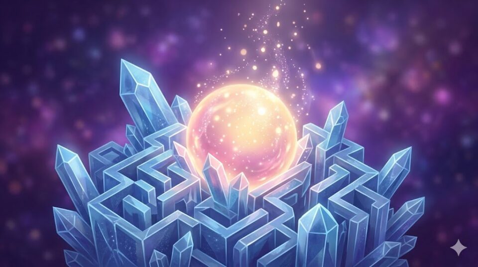 夢占い 願望と現状を象徴する光のオーブと結晶