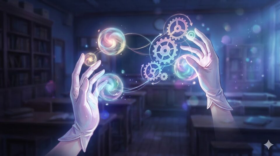 学校の夢占い 感情と行動 幻想的な光を放つ感情のオーブ