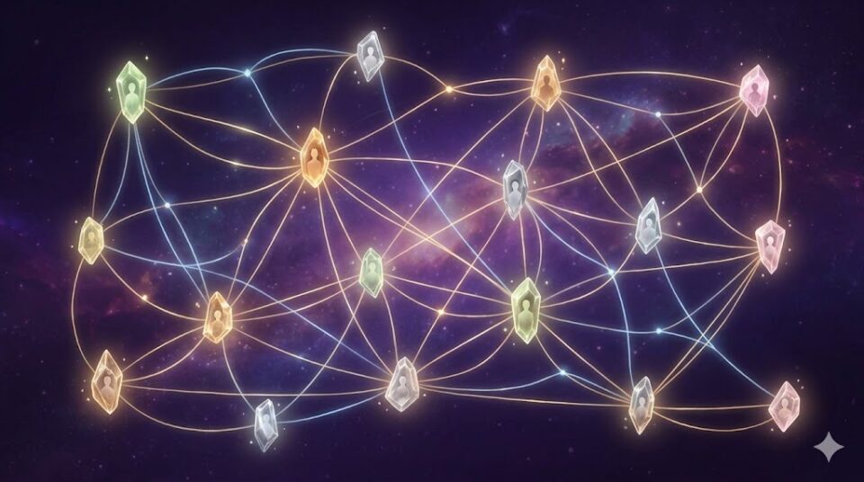 夢占い 相手を象徴する光のネットワークと星の破片