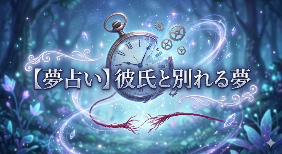夢占い 彼氏と別れる夢 壊れたアンティーク時計とほどけた赤い糸が魔法の光