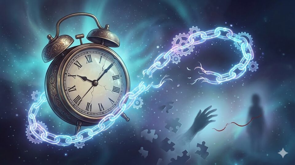 遅刻の夢の意味【原因・対象別】 寝坊を象徴するアラームが止まった目覚まし時計と切れた鎖