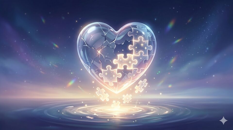 【あなたの感情・結末】夢占い 癒やし 幻想的なデジタルアート。割れたクリスタル