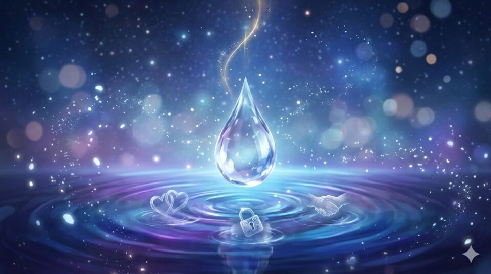 夢占い 彼氏 冷たい あなたの感情 対応 溢れ出る涙のクリスタルと、その波紋に描かれる感情の渦。