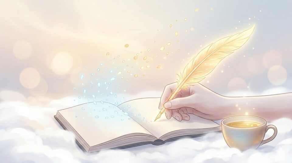 【夢占い】不安を安心に変える過ごし方。書き込んだ不安が浄化され、安心のオーラへと変わる手元の静物画