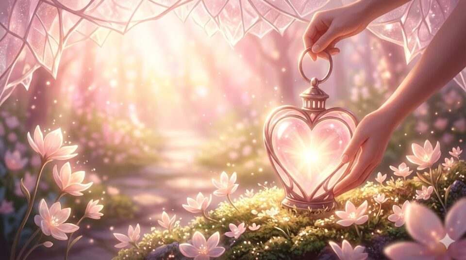 不安な朝を愛おしさに変える過ごし方を描いた幻想的なイラスト。