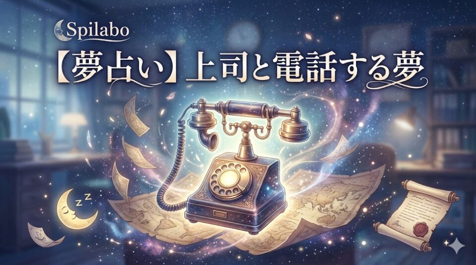 【夢占い】上司と電話する夢のアイキャッチ。