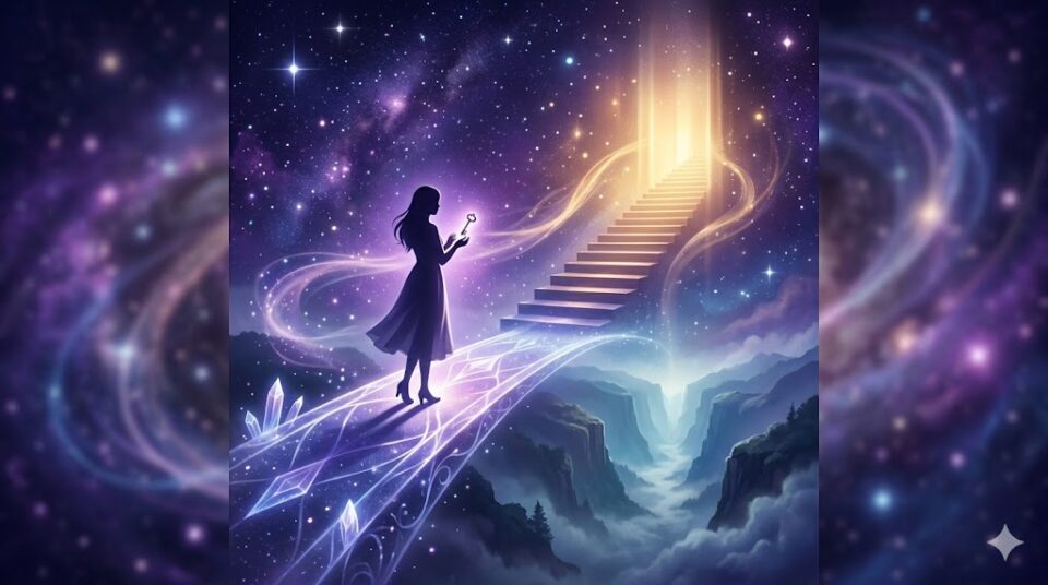 彼氏の両親に紹介された時の【あなたの感情・行動】を描いた、幻想的なイラスト。