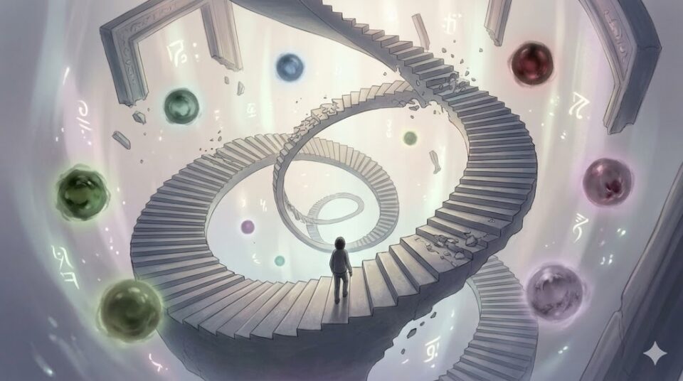 心理的ループ、反復。無限に続くらせん階段